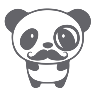 Mr. Panda Moustache Decal (Grey)